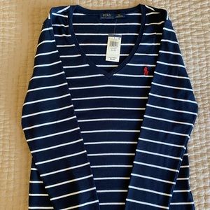 NEW Polo Ralph Lauren long-sleeve v-neck shirt